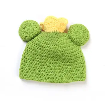1 Комплект Шапочки для малышей, Милая Зеленая мультяшная корона-лягушка, детские головные уборы для новорожденных, реквизит для фотосъемки, детские головные уборы
