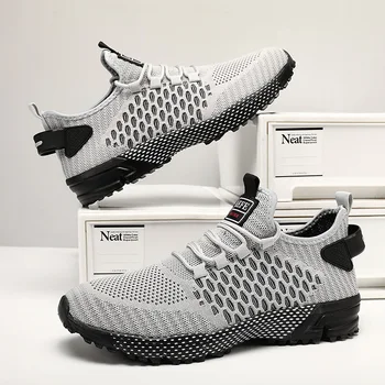 2023 Легкая мужская повседневная обувь, нескользящие Мужские кроссовки для бега, дышащие мужские кроссовки для прогулок, Уличные баскетбольные теннисные перчатки на шнуровке