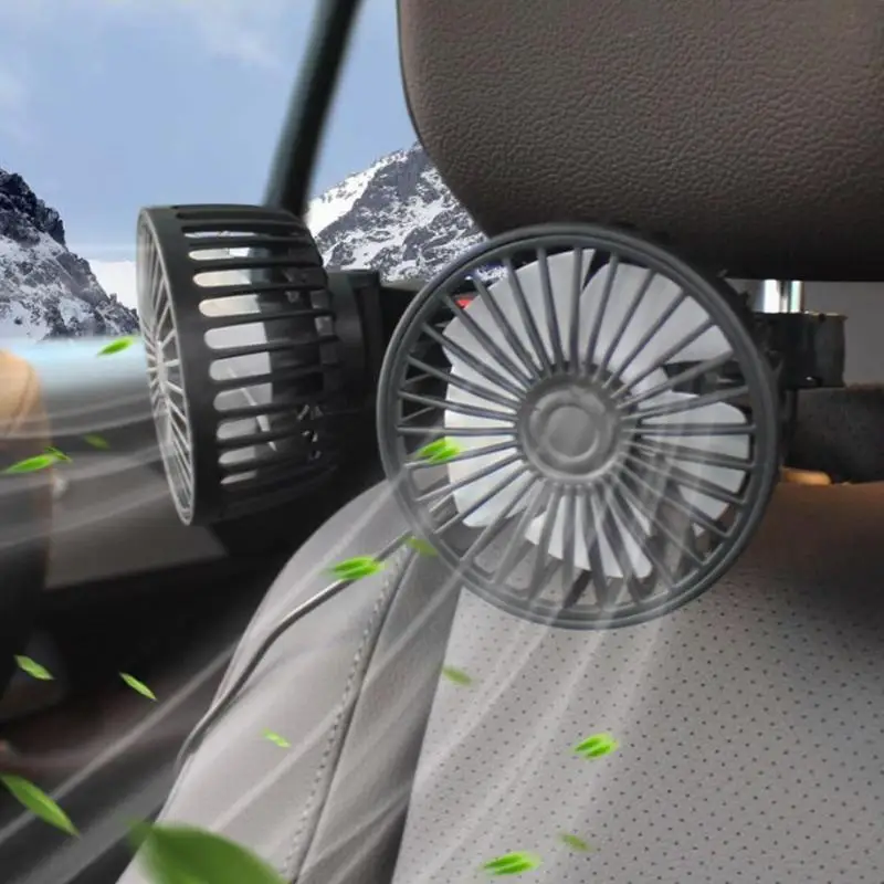 Портативный Автомобильный вентилятор с двойной головкой, вращающийся на 360 градусов, Автомобильный автоматический вентилятор воздушного охлаждения, вентиляторы циркуляции воздуха с питанием от USB Для приборной панели грузовика RV