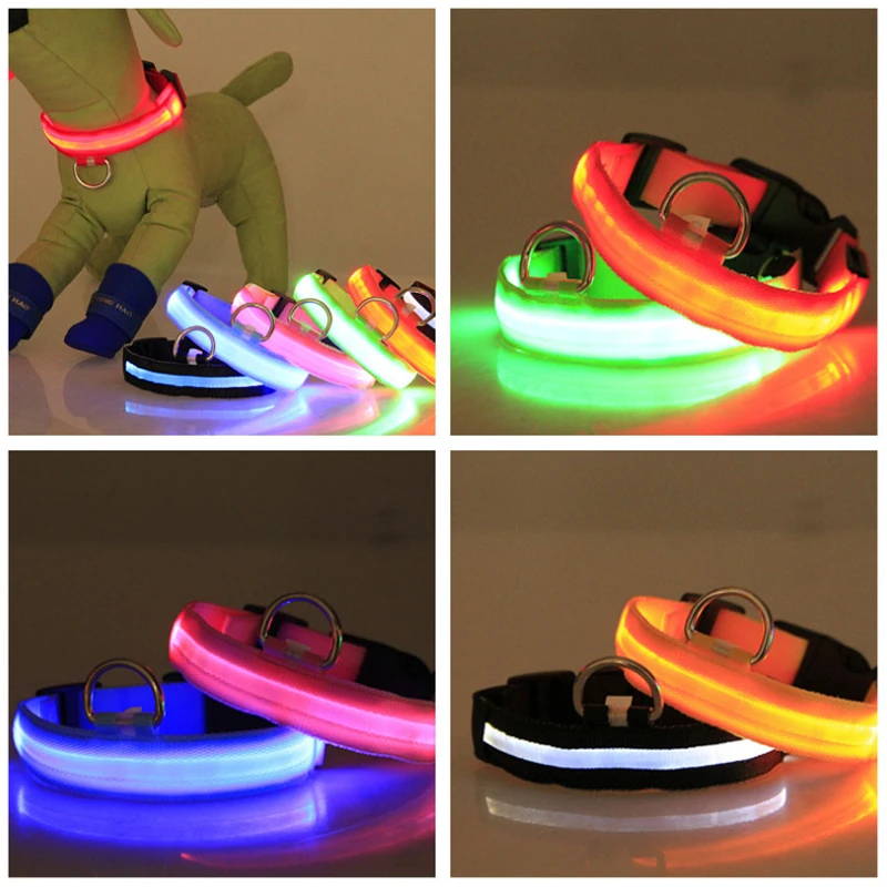 USB Зарядка светодиодный Ошейник для собак Безопасность Собаки Ночник Мигающее Ожерелье Флуоресцентные ошейники Товары для домашних животных