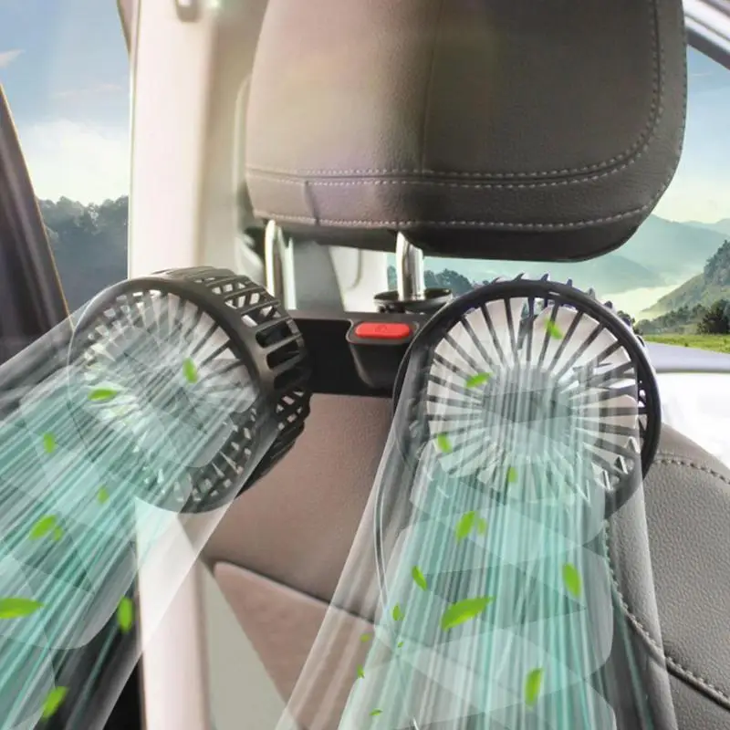 Портативный Автомобильный вентилятор с двойной головкой, вращающийся на 360 градусов, Автомобильный автоматический вентилятор воздушного охлаждения, вентиляторы циркуляции воздуха с питанием от USB Для приборной панели грузовика RV