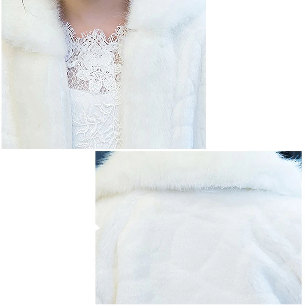 [Распродажа] Детское зимнее теплое короткое пальто из искусственного меха для девочек, утепленная детская шаль, накидка-болеро