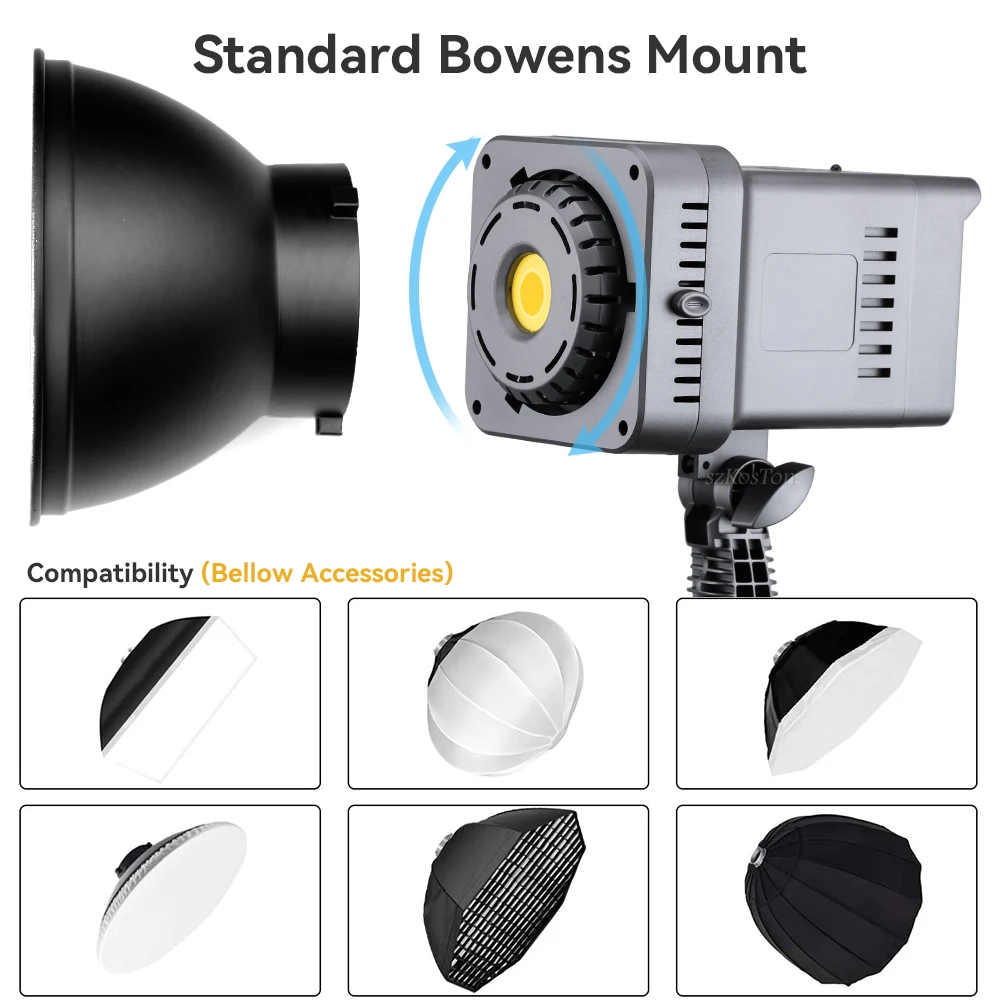 100 Вт Светодиодный светильник для фотостудии, Видеоосвещение, Лампа для записи Фотографий, Крепление Bowens Для портретной съемки, Софтбоксы, Отражатели
