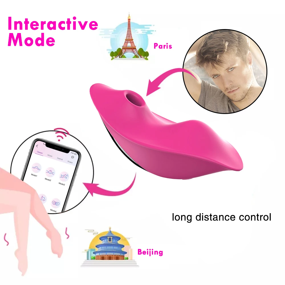 Вибратор с дистанционным управлением Bluetooth Секс-игрушки для женщин, приложение для управления, Носимые трусики, Сосущая Секс-игрушка для пары, Секс-машина для киски