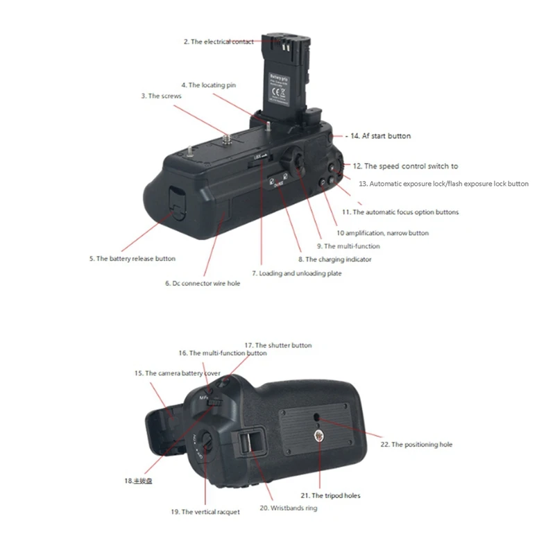 Цельнокроеное платье, Сменная ручка BG-R10, черная Для Зеркальной камеры Canon EOS R5 R5C R6, Ручка для вертикальной съемки