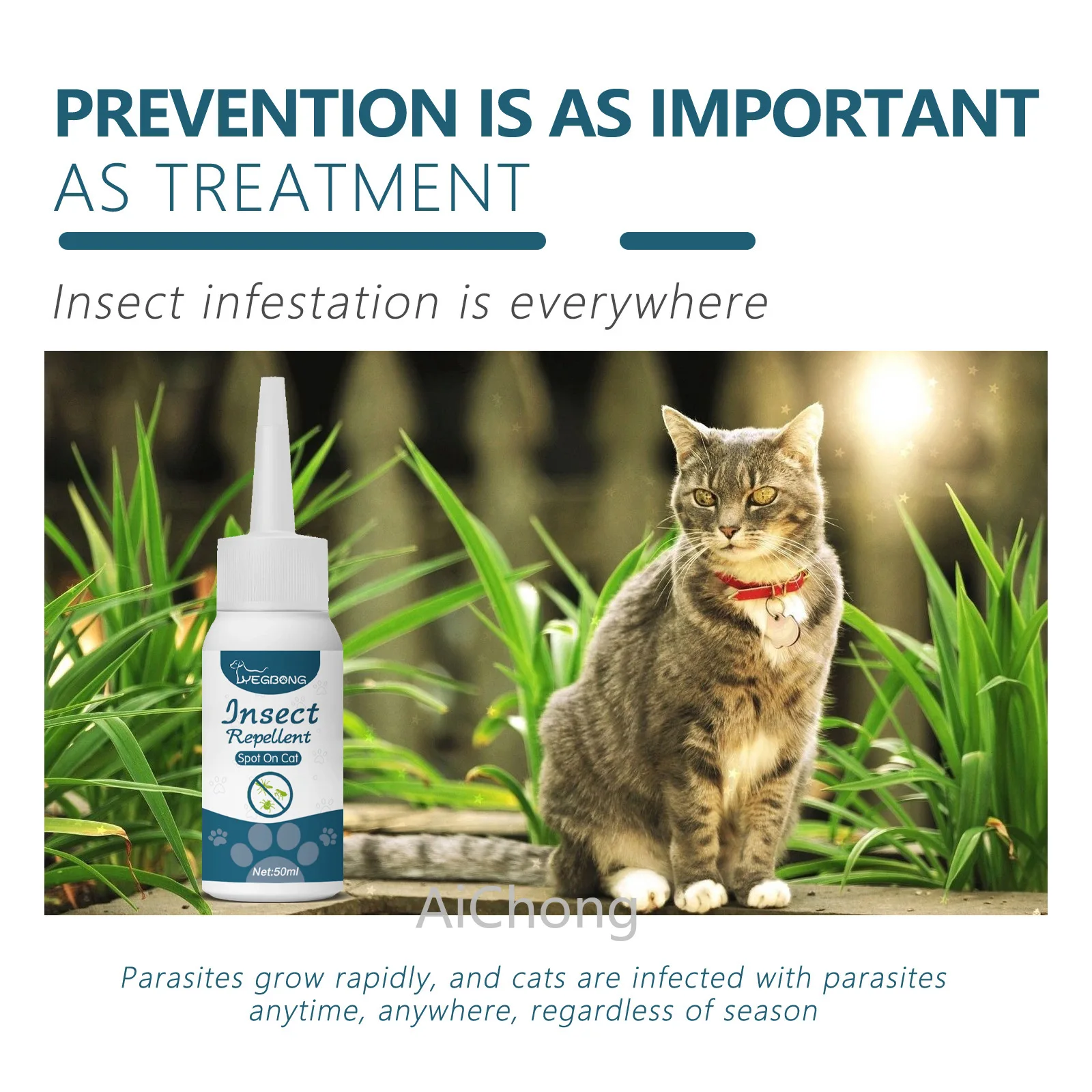 50 мл Средства от насекомых Spot on Cat Для Защиты от паразитов, Клещей, Блох и Гигиенических Чистящих средств