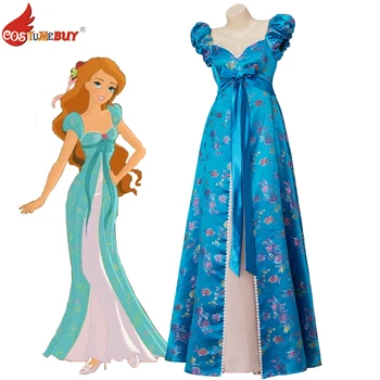 Costumebuy Дамасское платье принцессы Жизель для девочек, Голубое Бальное платье для Косплея, костюм для вечеринки, Бутик женской одежды