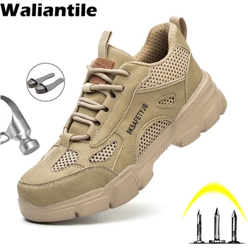 Waliantile 2023 Летняя Мужская Женская Защитная обувь для промышленных Работ, рабочие ботинки с защитой от проколов, Несокрушимые Кроссовки со стальным носком