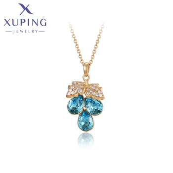 Xuping Ювелирные Изделия Новое Поступление, ожерелье с подвеской в виде кристалла в форме винограда золотого цвета A00524050