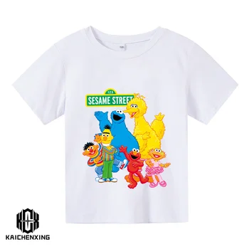 Детская футболка с короткими рукавами для девочек и мальчиков, футболка с мультяшным принтом 