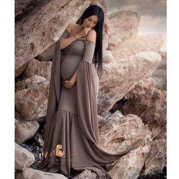 Длинные платья для фотосессии беременных без плеч, платье для фотосессии беременных, нарядное элегантное платье для беременных
