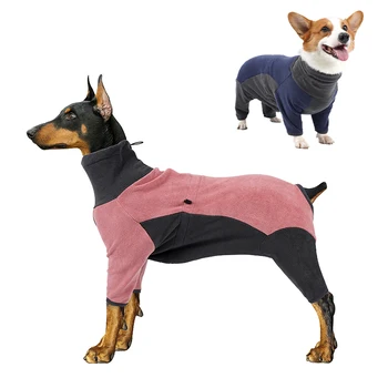 Зимняя одежда для собак, Теплый флисовый комбинезон для домашних собак, Регулируемый Свитер с высоким Воротом Для маленьких и Больших Собак, пальто, комбинезон с лабрадором, Тедди
