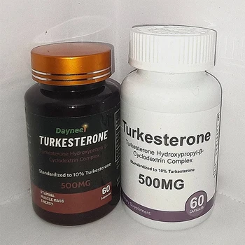 Капсулы туркестерона 500 мг улучшают углеводный обмен, помогают увеличить мышечную массу, поддерживают уровень энергии, здоровое питание, 2 бутылки
