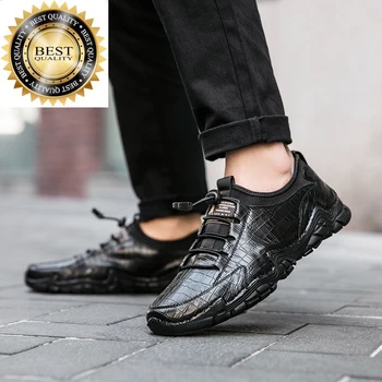 модная мужская уличная повседневная обувь, Дышащие кроссовки из натуральной кожи, Дизайнерские ботинки в британском стиле, Zapatos Hombre