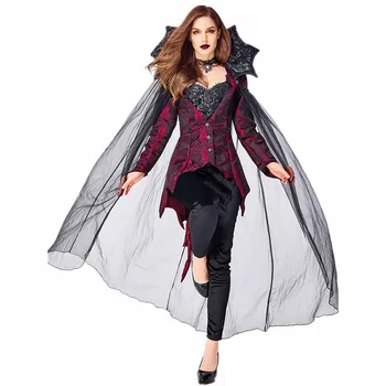 Новый костюм графа-вампира королевы на Хэллоуин, тематическая вечеринка для косплея, Костюм вампира-демона, костюм на Хэллоуин для женщин