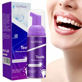Отбеливающая зубная паста 50 мл, Фиолетовый Мусс для отбеливания зубов, усовершенствованный пятновыводитель, корректор цвета V34 Для здоровых десен, яркая улыбка