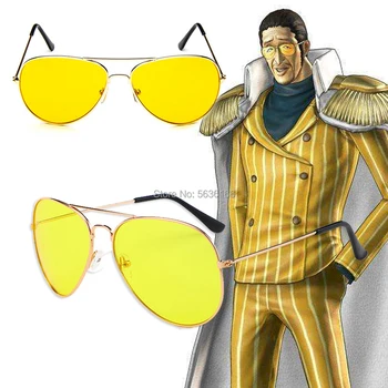 Персонажи аниме Военно-морской флот Адмирал Борсалино Косплей очки Желтые Солнцезащитные очки