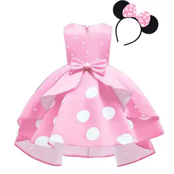 Платья для девочек, Одежда для маленьких девочек, Платье Принцессы-пачка + повязка на ухо с Минни Маус, Косплей, Маскарадный костюм на Хэллоуин, День Рождения
