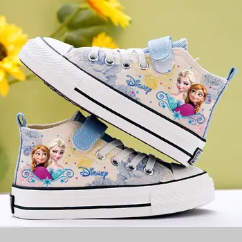 Повседневная парусиновая обувь Disney для девочек; Детская белая обувь 