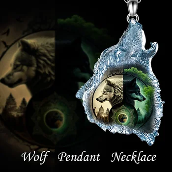 Подвеска в виде головы волка в стиле панк, индийское готическое ожерелье с тотемом животного для мужчин и женщин
