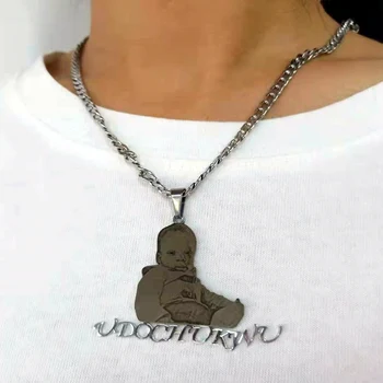 Пользовательское имя Фото Ожерелье из нержавеющей Стали Мода Персонализированная с Подвеской Ожерелье для мальчиков и девочек Подарки