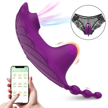 Приложение Bluetooth Носимый Вибратор 9 режимов Сосание Вибрирующий Стимулятор Точки G Для Клитора Невидимые Трусики Для Женщин, Секс-игрушка для Флирта
