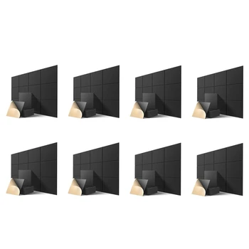 Самоклеящиеся Акустические панели 96 шт. в упаковке, Звукоизоляционная прокладка 12 X 12 X 0,4 дюйма, Звукопоглощающая панель для дома, Черный