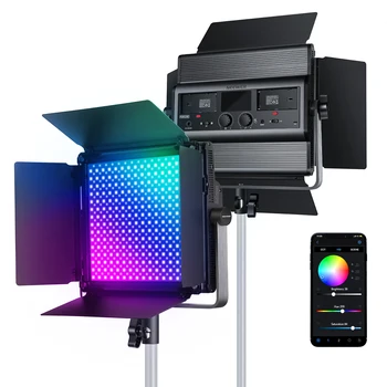 Светодиодная видеосъемка NEEWER RGB1200 мощностью 60 Вт RGB с управлением через приложение и 2,4 G, минимальное затемнение с точностью 22000 Lux@0.5m/1%/360 RGB/ CRI 97 +/TLCI 98+